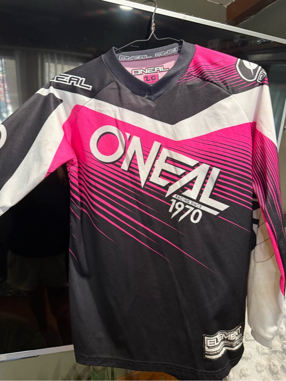 O'NEAL Women's Black & Hot Pink Racing Jersey